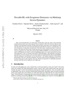 Provable RL with Exogenous Distractors via Multistep Inverse Dynamics