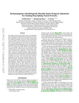 Backpropagation with Biologically Plausible Spatio-Temporal Adjustment
  For Training Deep Spiking Neural Networks