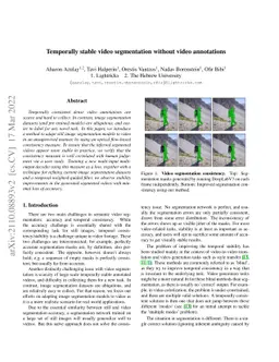 Temporally stable video segmentation without video annotations