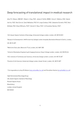 Deep forecasting of translational impact in medical research