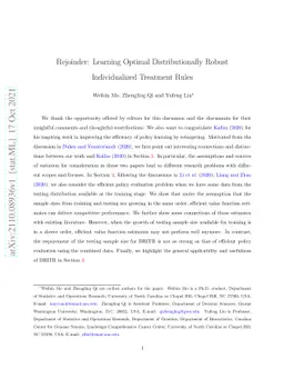 Rejoinder: Learning Optimal Distributionally Robust Individualized
  Treatment Rules