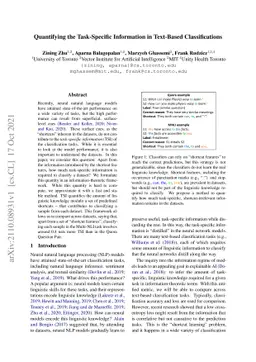 Quantifying the Task-Specific Information in Text-Based Classifications