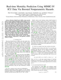 Real-time Mortality Prediction Using MIMIC-IV ICU Data Via Boosted
  Nonparametric Hazards