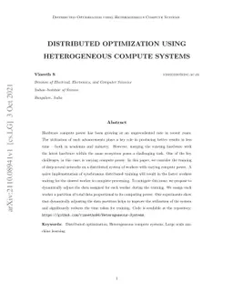 Distributed Optimization using Heterogeneous Compute Systems
