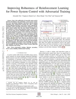 Improving Robustness of Reinforcement Learning for Power System Control
  with Adversarial Training