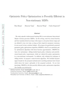 Optimistic Policy Optimization is Provably Efficient in Non-stationary
  MDPs