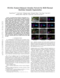 FEANet: Feature-Enhanced Attention Network for RGB-Thermal Real-time
  Semantic Segmentation