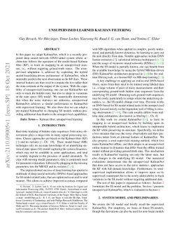 Unsupervised Learned Kalman Filtering
