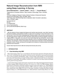 Natural Image Reconstruction from fMRI using Deep Learning: A Survey