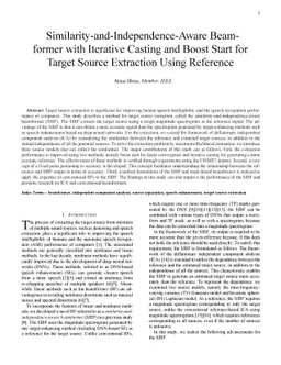Similarity-and-Independence-Aware Beamformer with Iterative Casting and
  Boost Start for Target Source Extraction Using Reference