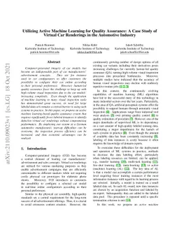 Utilizing Active Machine Learning for Quality Assurance: A Case Study of
  Virtual Car Renderings in the Automotive Industry