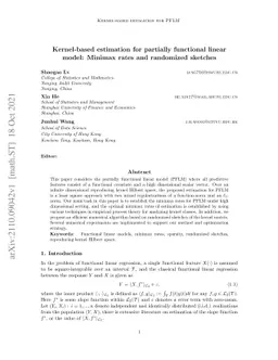 Kernel-based estimation for partially functional linear model: Minimax
  rates and randomized sketches
