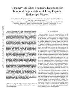 Unsupervised Shot Boundary Detection for Temporal Segmentation of Long
  Capsule Endoscopy Videos
