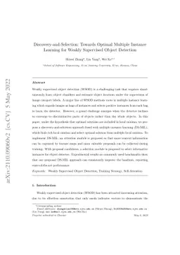 Discovery-and-Selection: Towards Optimal Multiple Instance Learning for
  Weakly Supervised Object Detection