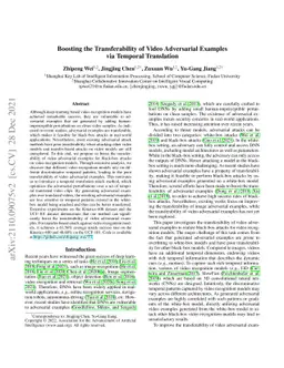 Boosting the Transferability of Video Adversarial Examples via Temporal
  Translation