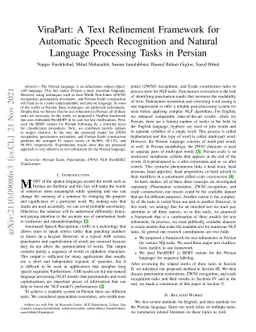 ViraPart: A Text Refinement Framework for Automatic Speech Recognition
  and Natural Language Processing Tasks in Persian