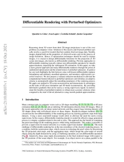 Differentiable Rendering with Perturbed Optimizers