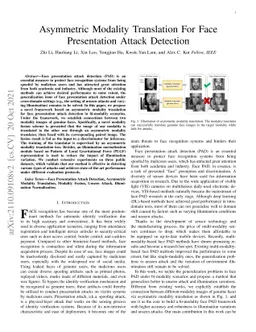 Asymmetric Modality Translation For Face Presentation Attack Detection
