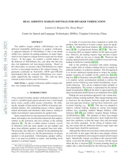 Real Additive Margin Softmax for Speaker Verification
