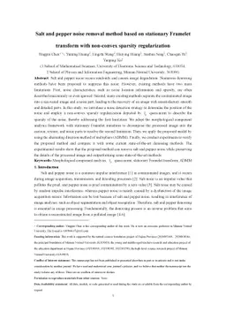 Salt and pepper noise removal method based on stationary Framelet
  transform with non-convex sparsity regularization