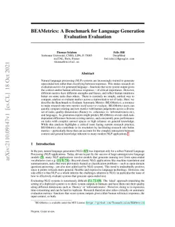 BEAMetrics: A Benchmark for Language Generation Evaluation Evaluation