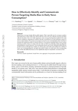 How to Effectively Identify and Communicate Person-Targeting Media Bias
  in Daily News Consumption?