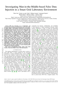 Investigating Man-in-the-Middle-based False Data Injection in a Smart
  Grid Laboratory Environment