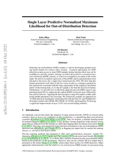 Single Layer Predictive Normalized Maximum Likelihood for
  Out-of-Distribution Detection