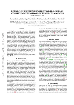 Intent Classification Using Pre-trained Language Agnostic Embeddings For
  Low Resource Languages