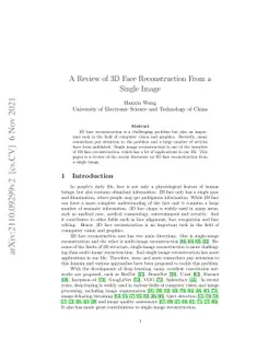 A Review of 3D Face Reconstruction From a Single Image