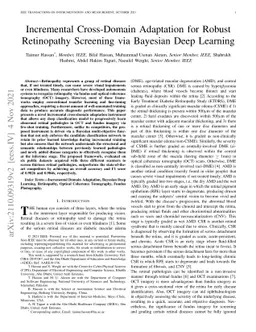 Incremental Cross-Domain Adaptation for Robust Retinopathy Screening via
  Bayesian Deep Learning