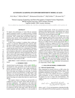 Automatic Learning of Subword Dependent Model Scales