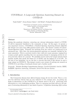 COVIDRead: A Large-scale Question Answering Dataset on COVID-19