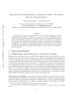 Regression with Missing Data, a Comparison Study of TechniquesBased on
  Random Forests