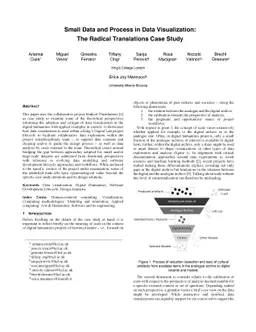 Small Data and Process in Data Visualization: The Radical Translations
  Case Study