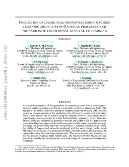 Prediction of liquid fuel properties using machine learning models with
  Gaussian processes and probabilistic conditional generative learning