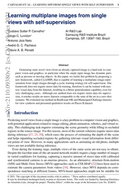 Learning multiplane images from single views with self-supervision