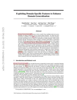 Exploiting Domain-Specific Features to Enhance Domain Generalization