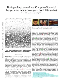Distinguishing Natural and Computer-Generated Images using
  Multi-Colorspace fused EfficientNet