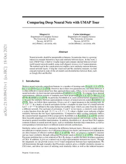 Comparing Deep Neural Nets with UMAP Tour
