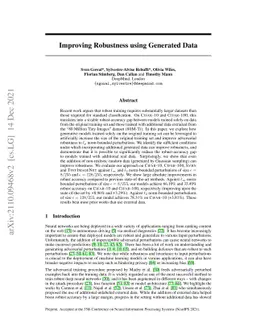 Improving Robustness using Generated Data