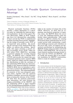 Quantum Lock: A Provable Quantum Communication Advantage
