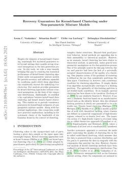 Recovery Guarantees for Kernel-based Clustering under Non-parametric
  Mixture Models