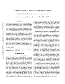 Unsupervised Image Fusion Using Deep Image Priors