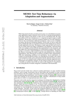 MEMO: Test Time Robustness via Adaptation and Augmentation