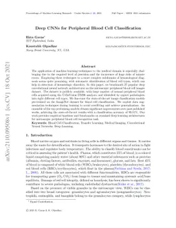 Deep CNNs for Peripheral Blood Cell Classification