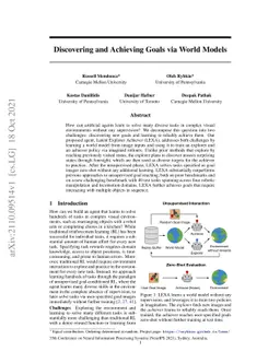 Discovering and Achieving Goals via World Models