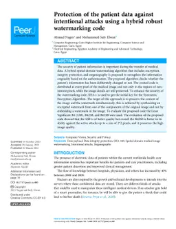 Protection of the patient data against intentional attacks using a
  hybrid robust watermarking code