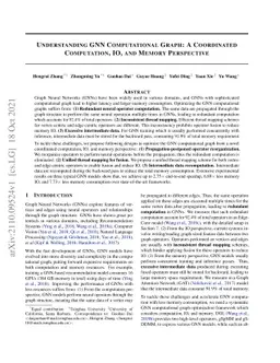 Understanding GNN Computational Graph: A Coordinated Computation, IO,
  and Memory Perspective