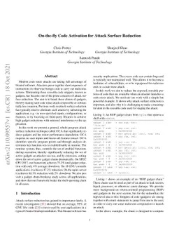 On-the-fly Code Activation for Attack Surface Reduction